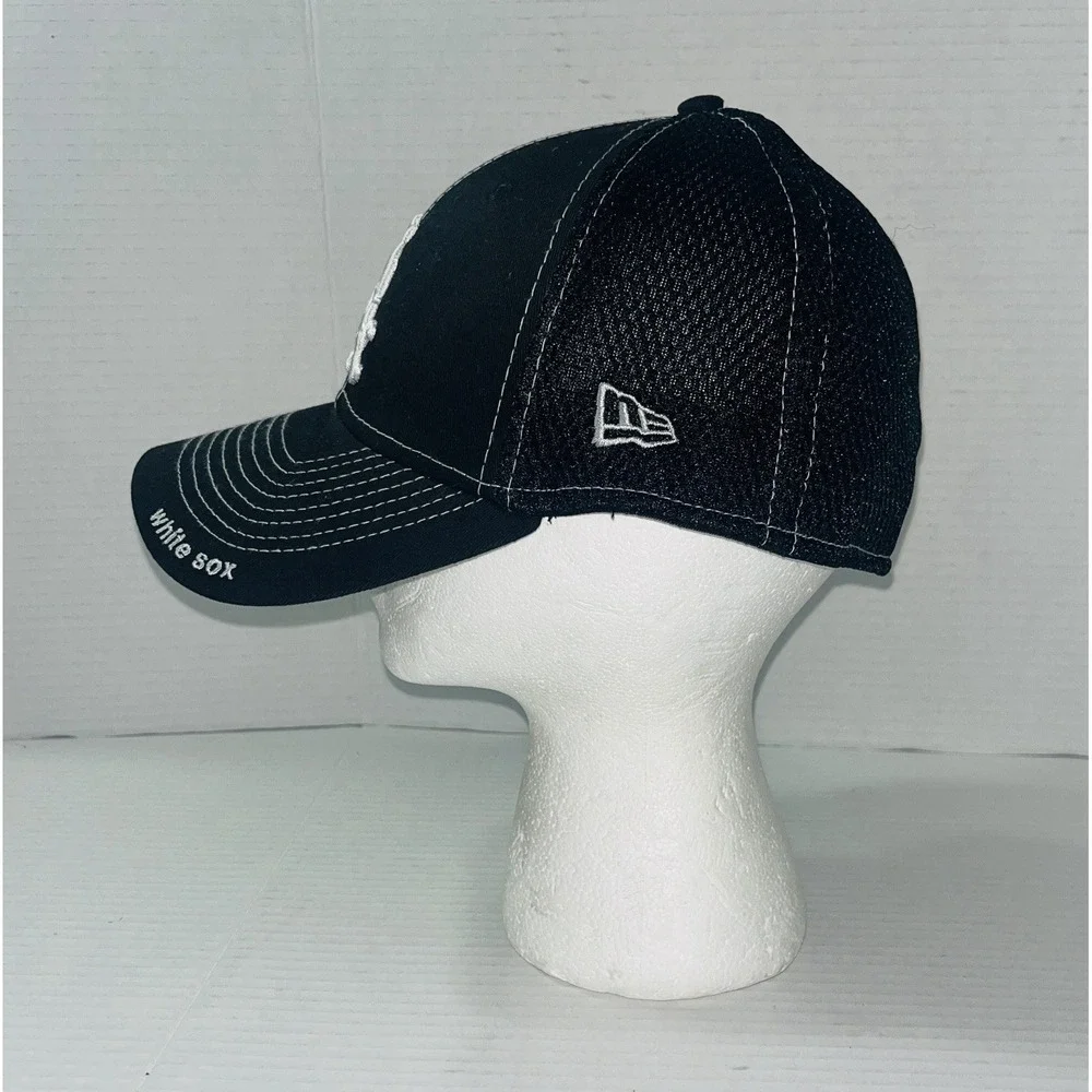 Chicago White Sox New Era 39Thirty Hat Men's Medium Large Black MLB Embroidered‎